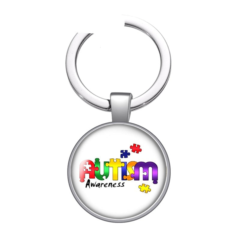 Autism Awareness cabochon keychain