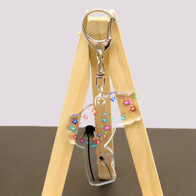 Autism Awareness Puzzle Love Key Chains