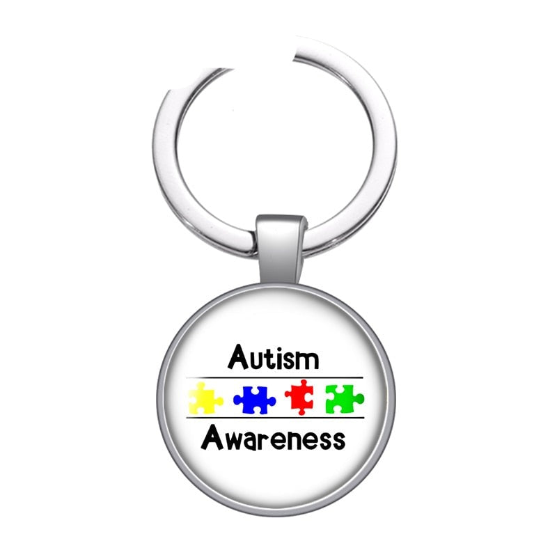 Autism Awareness cabochon keychain