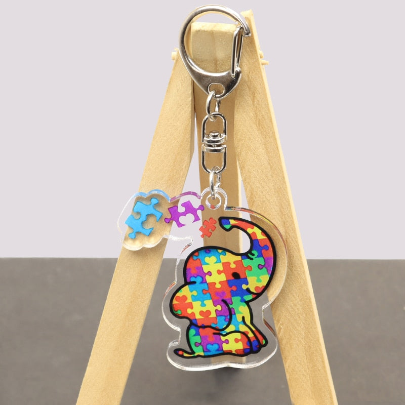 Autism Awareness Puzzle Love Key Chains