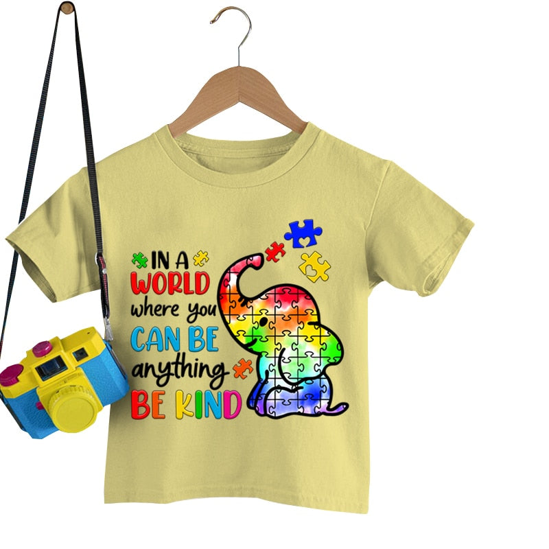 Autism In A World Print T-shirts