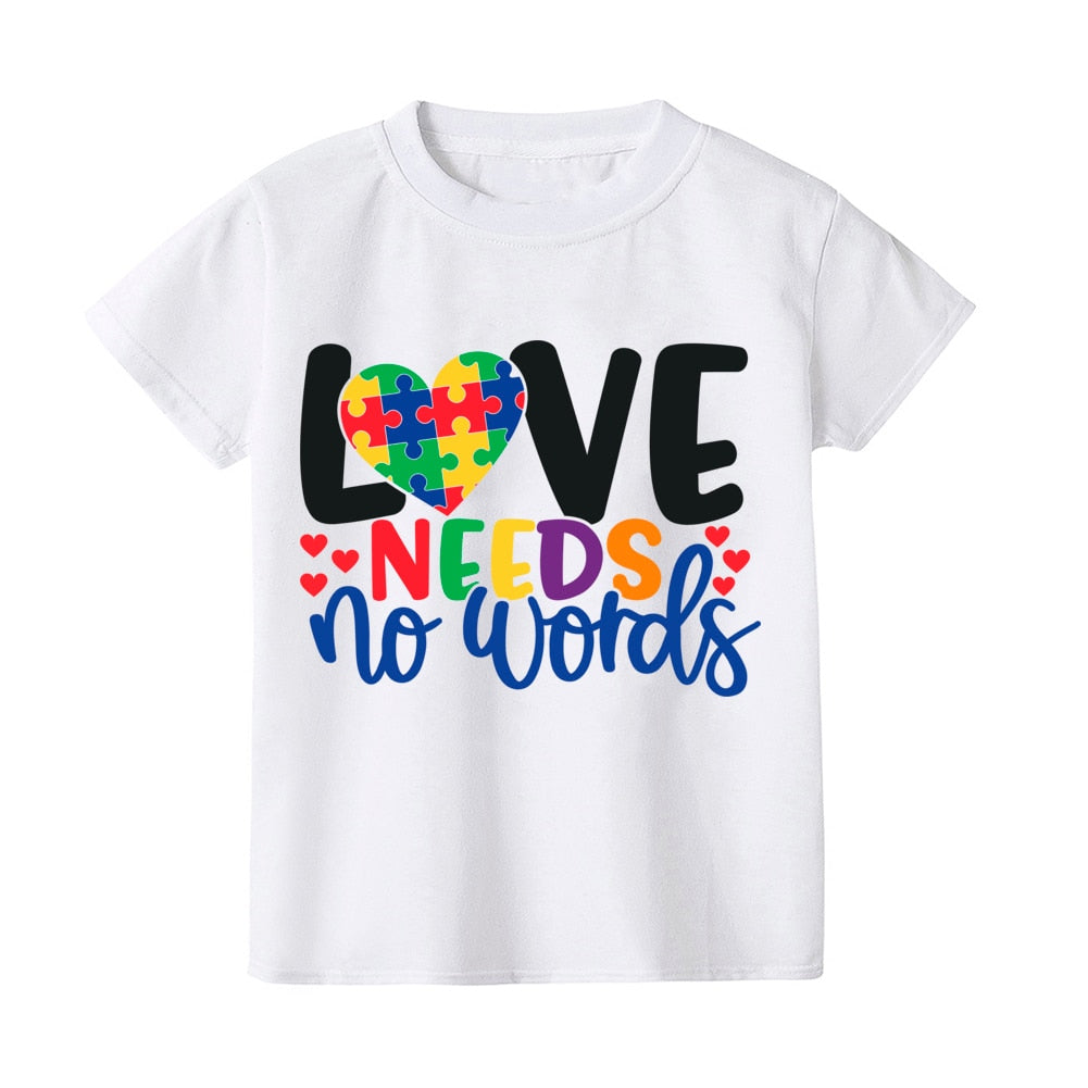 Love Needs No Words Print Child T Shirt