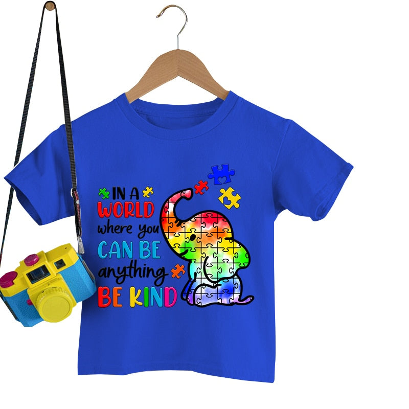 Autism In A World Print T-shirts