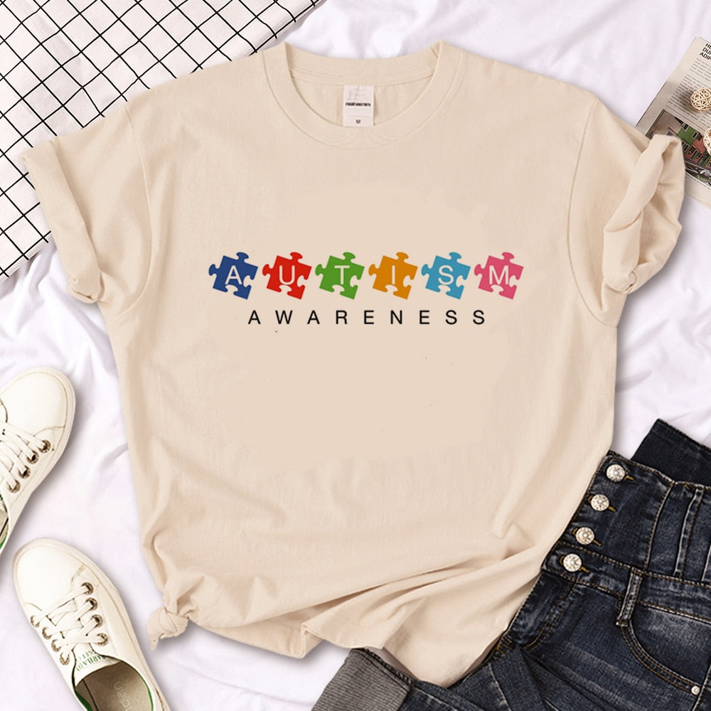 Autism t shirt women top