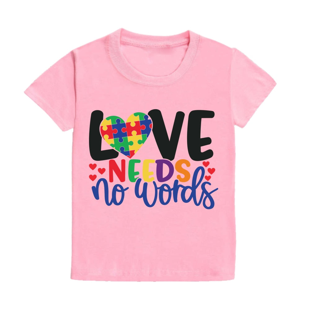 Love Needs No Words Print Child T Shirt
