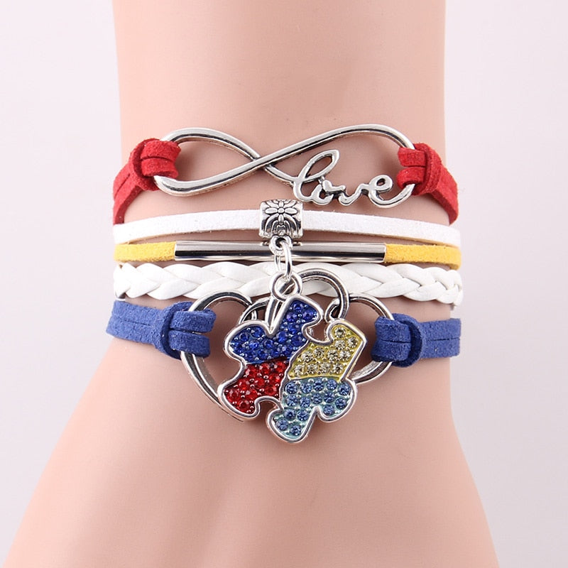 Infinity Love Hope Autism Awareness Bracelet