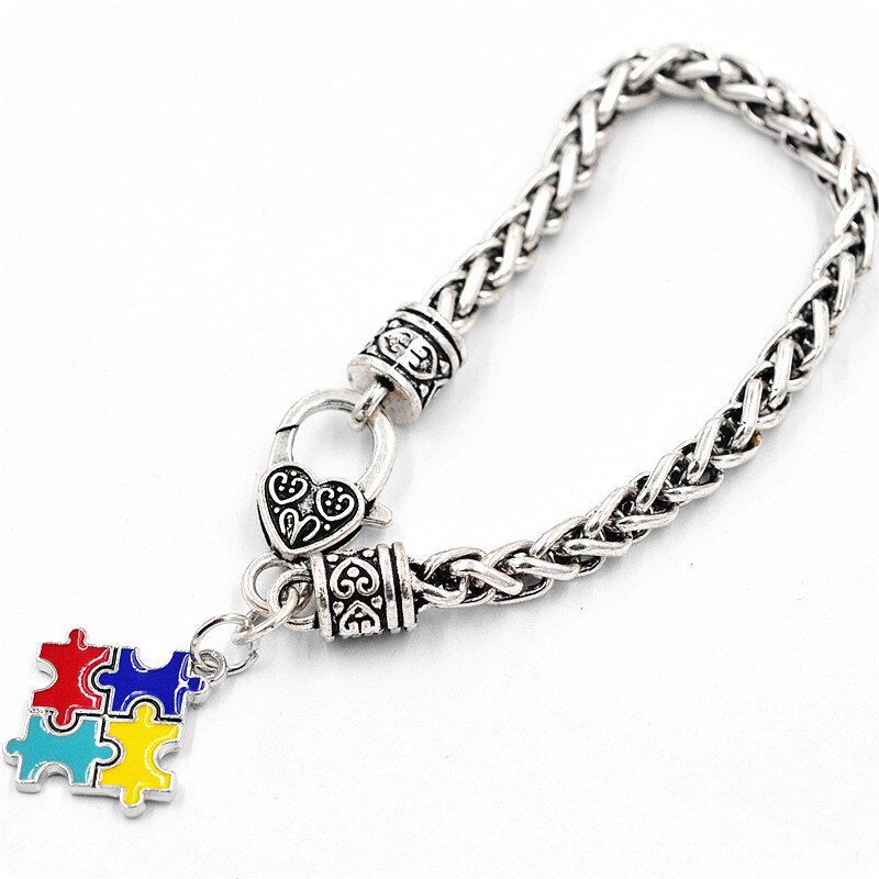 Autism Awareness Puzzle Pieces Charm Bracelet