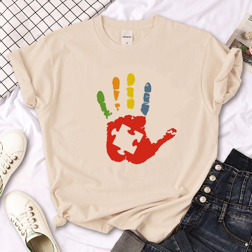 Autism t shirt women top